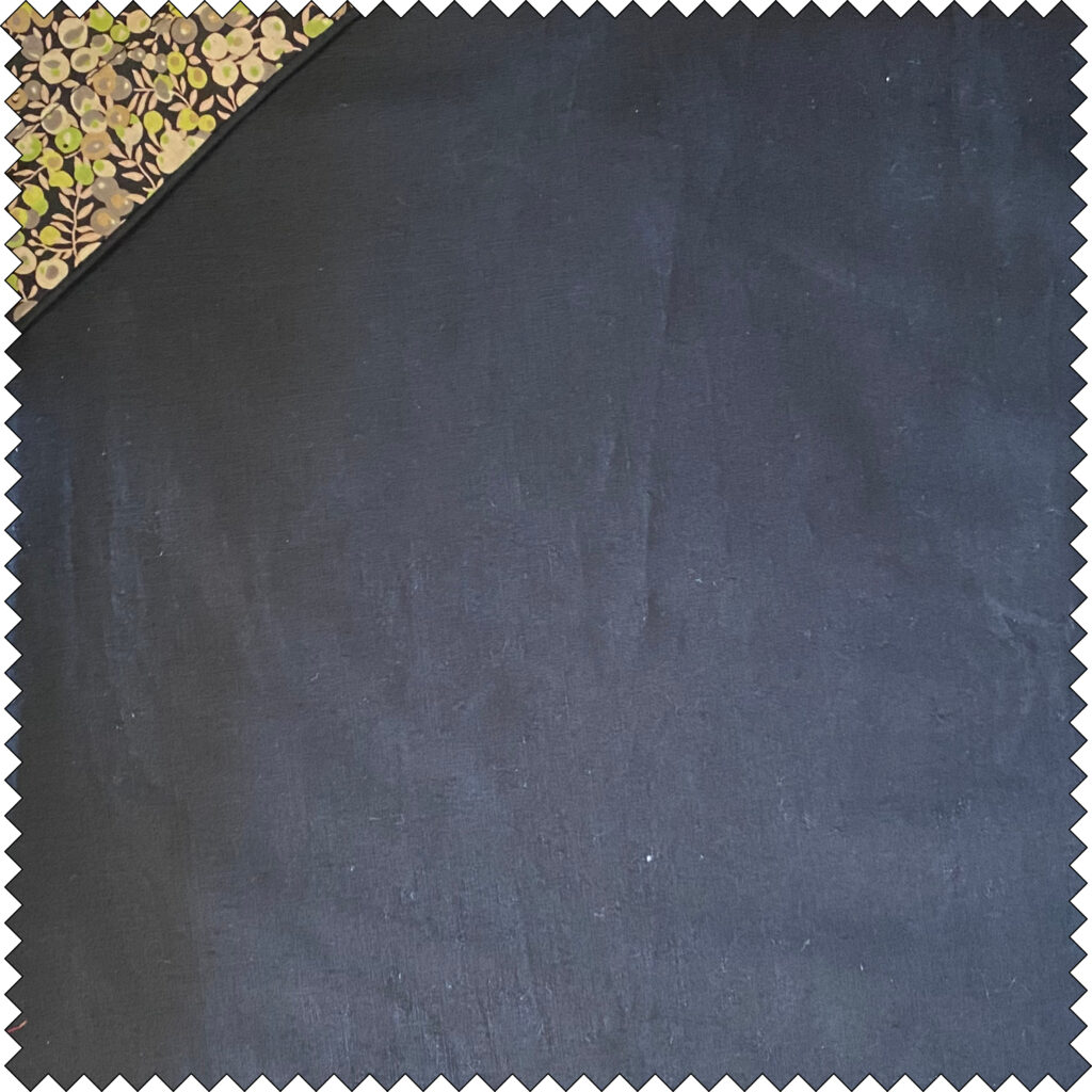 Black linen with liberty print facing